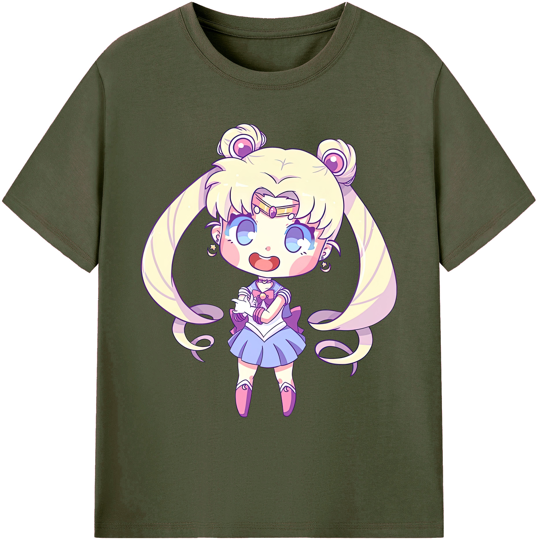 （画像用） 美少女戦士セーラームーン 月野 うさぎ つきの うさぎ Sailor Moon Tsukino Usagi 綿100％ メンズ半袖Tシャツ｜肌触りやわらか＆通気性